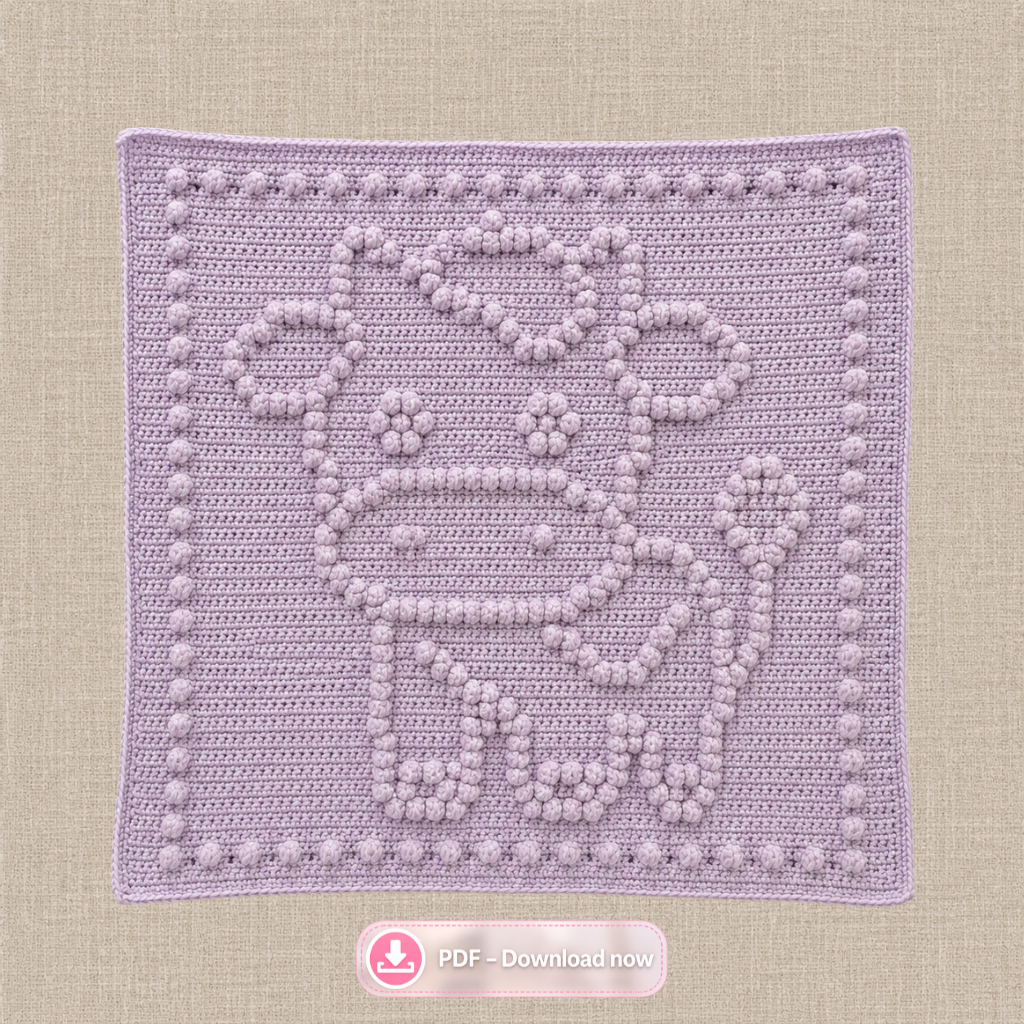 Charlotte Cow Bobble Blanket Crochet Pattern PDF