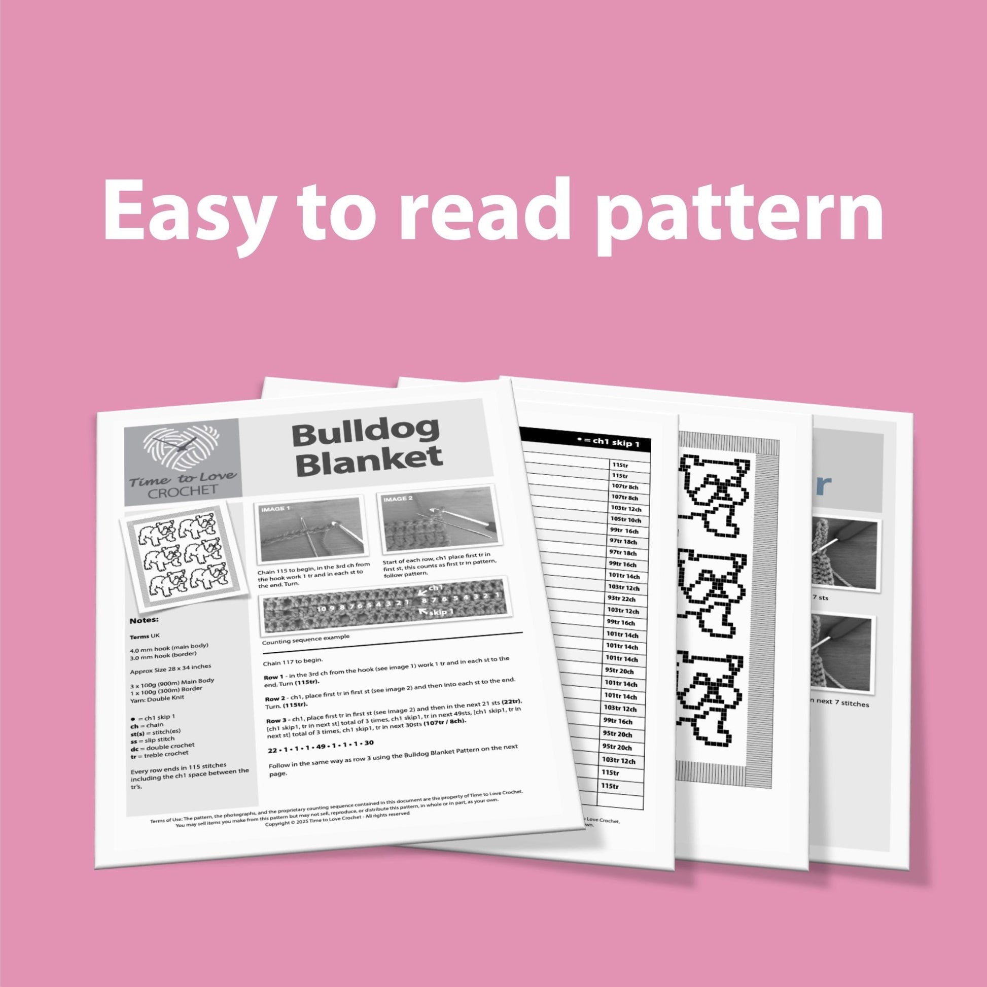 Bulldog Crochet Pattern - Time to Love Crochet