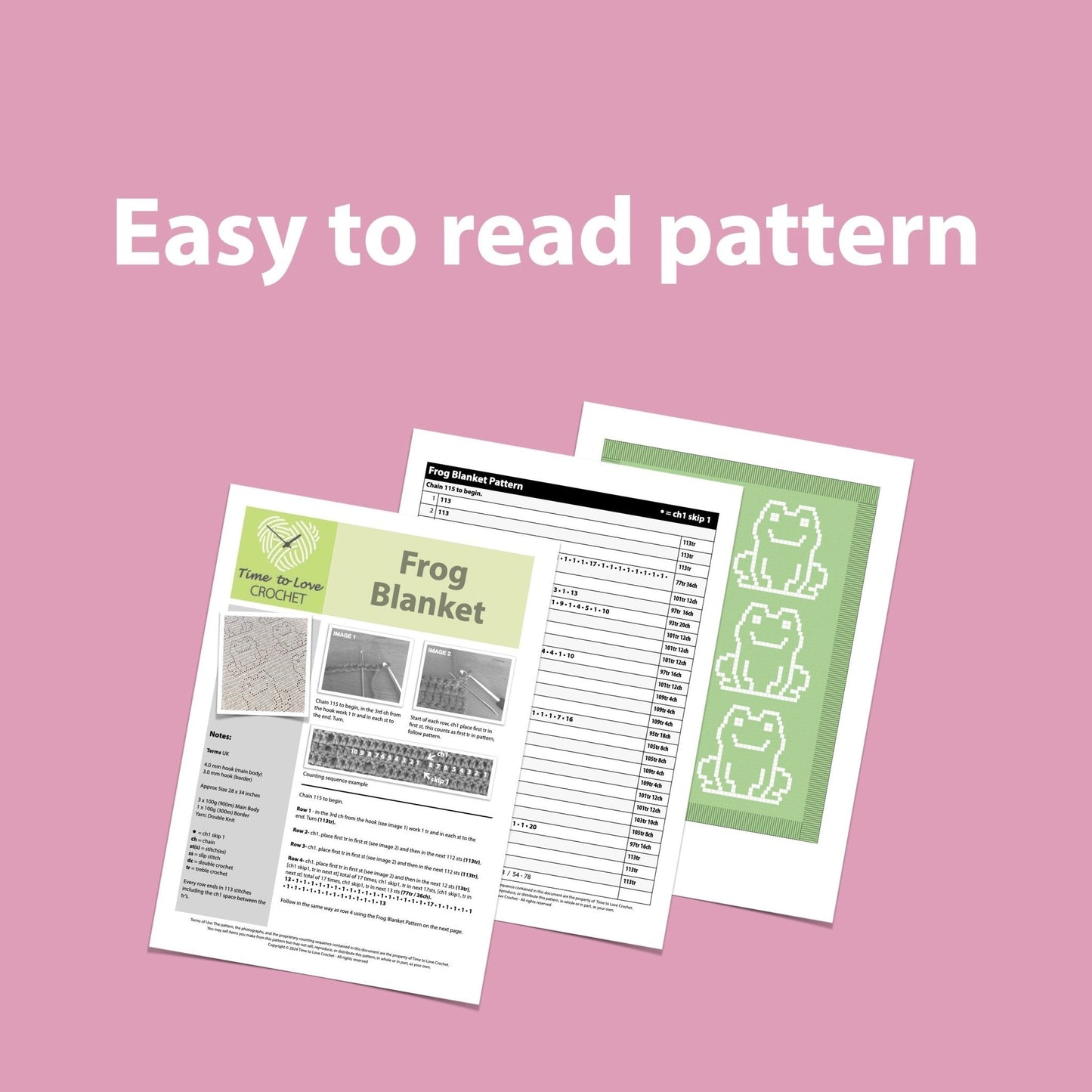 Frog Blanket Crochet Pattern - Time to Love Crochet