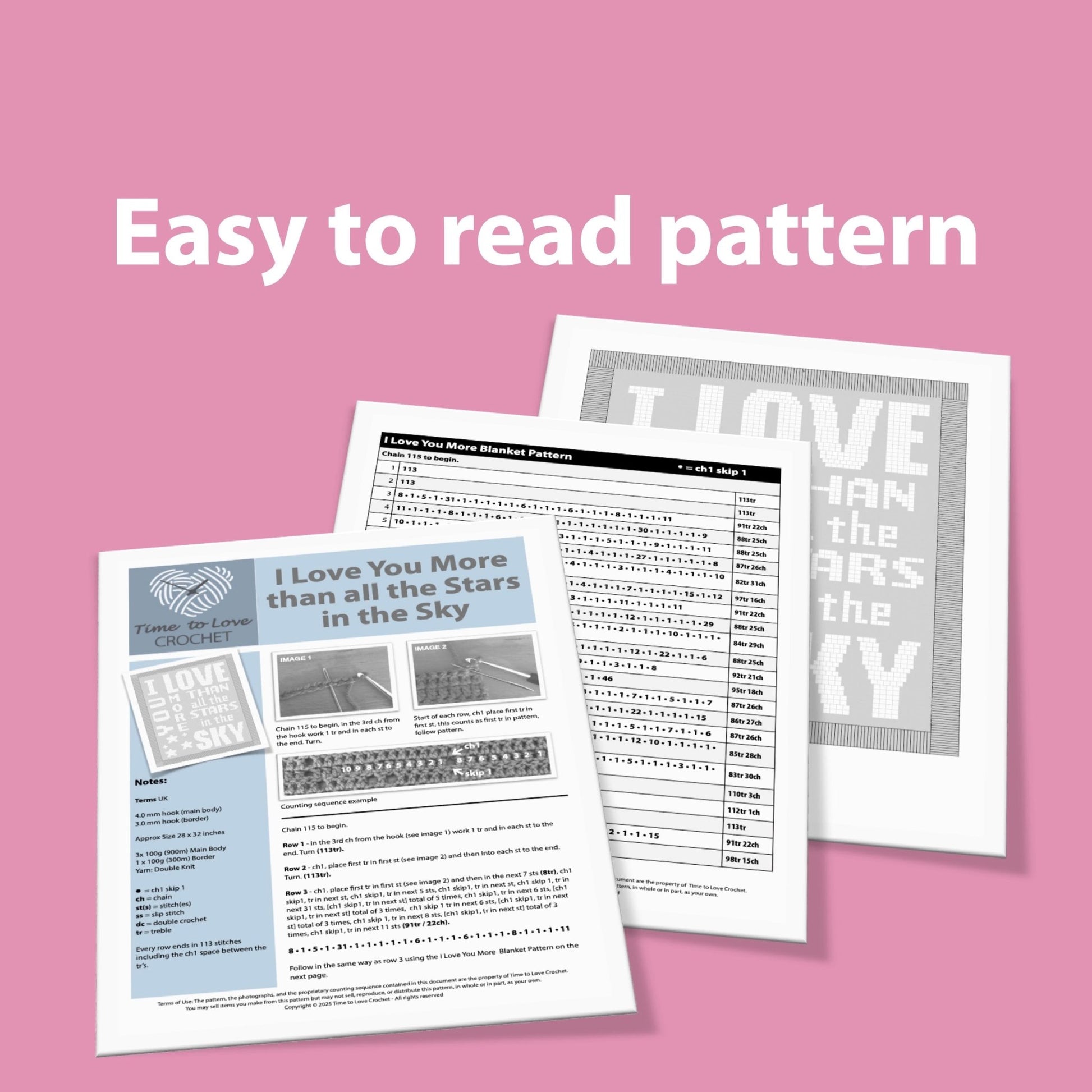 I Love You more than all the Stars in the Sky Crochet Pattern - Time to Love Crochet