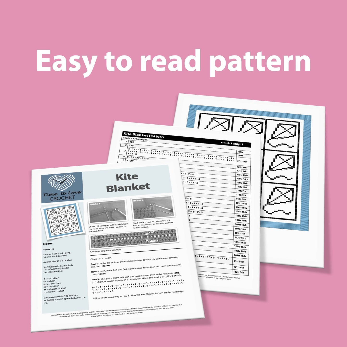 Kite Blanket Crochet Pattern - Time to Love Crochet