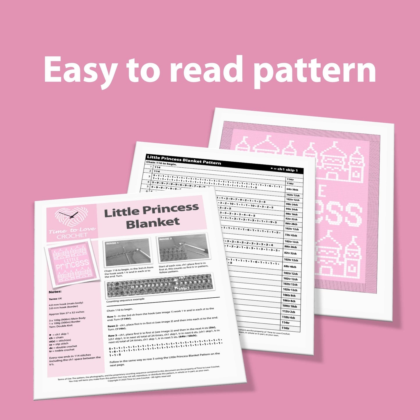 Little Princess Crochet Blanket Pattern - Time to Love Crochet