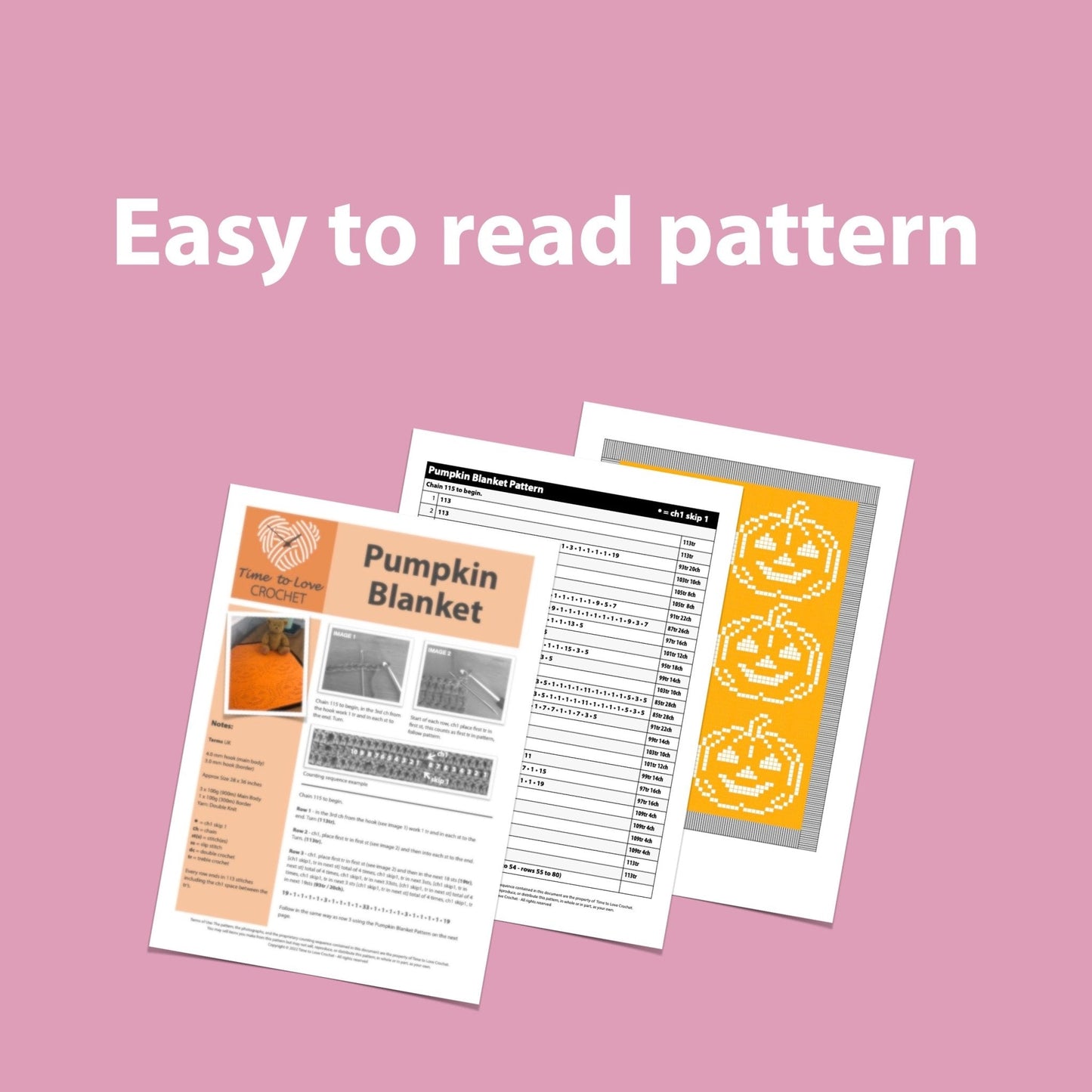 Pumpkin Blanket Crochet Pattern - Time to Love Crochet