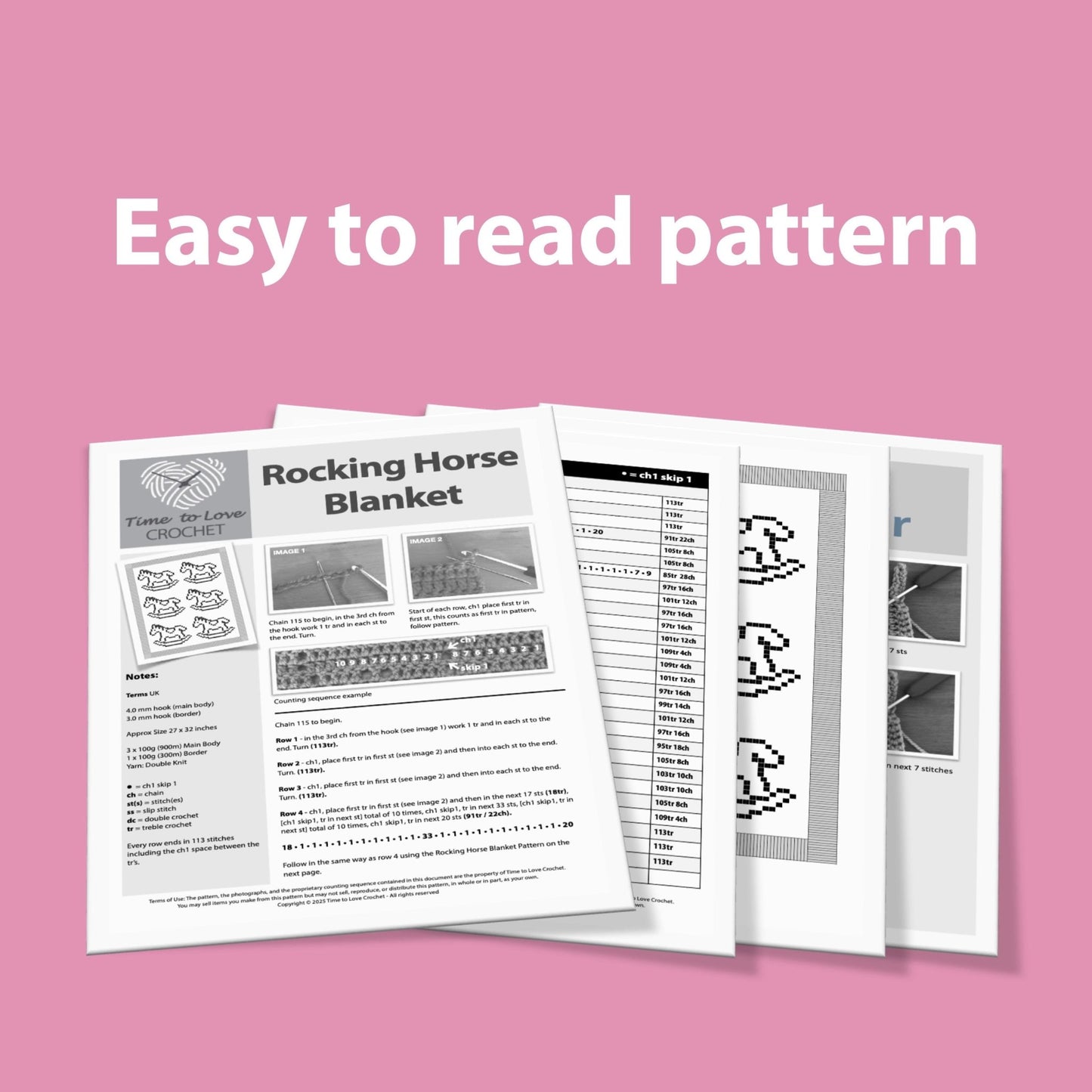 Rocking Horse Blanket Crochet Pattern - Time to Love Crochet