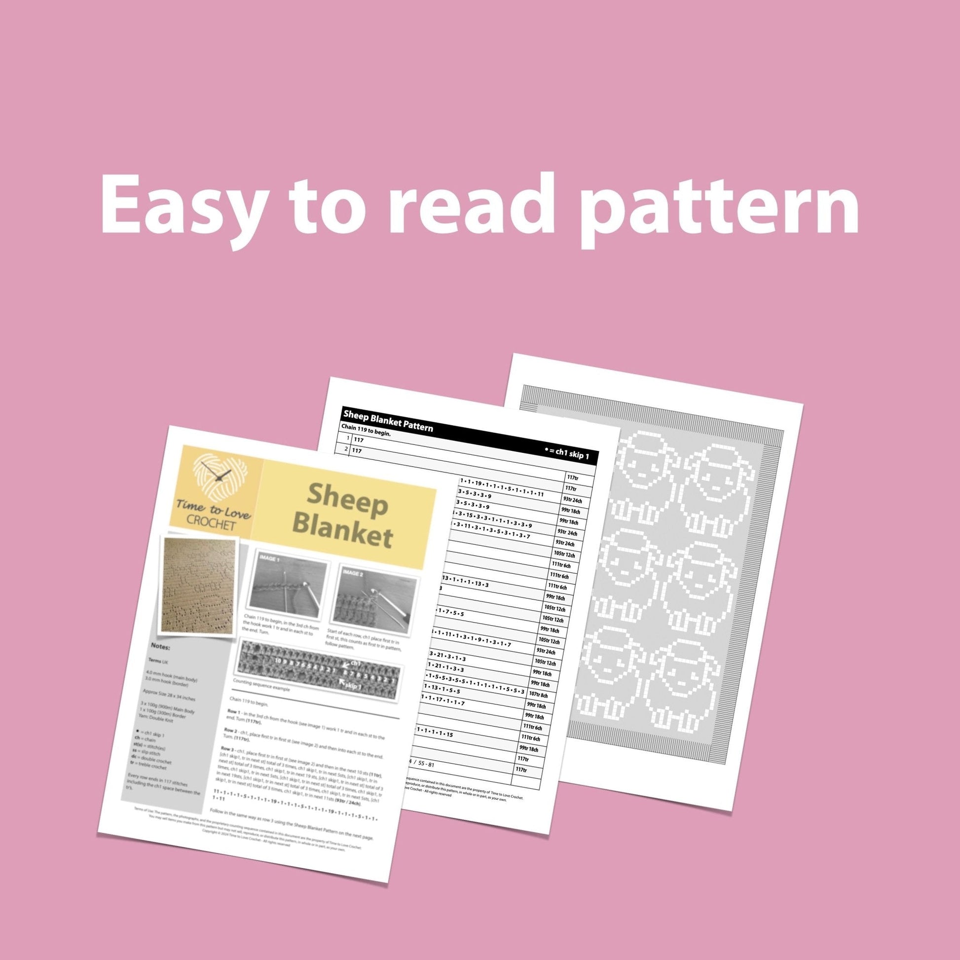 Sheep Blanket Crochet Pattern - Time to Love Crochet