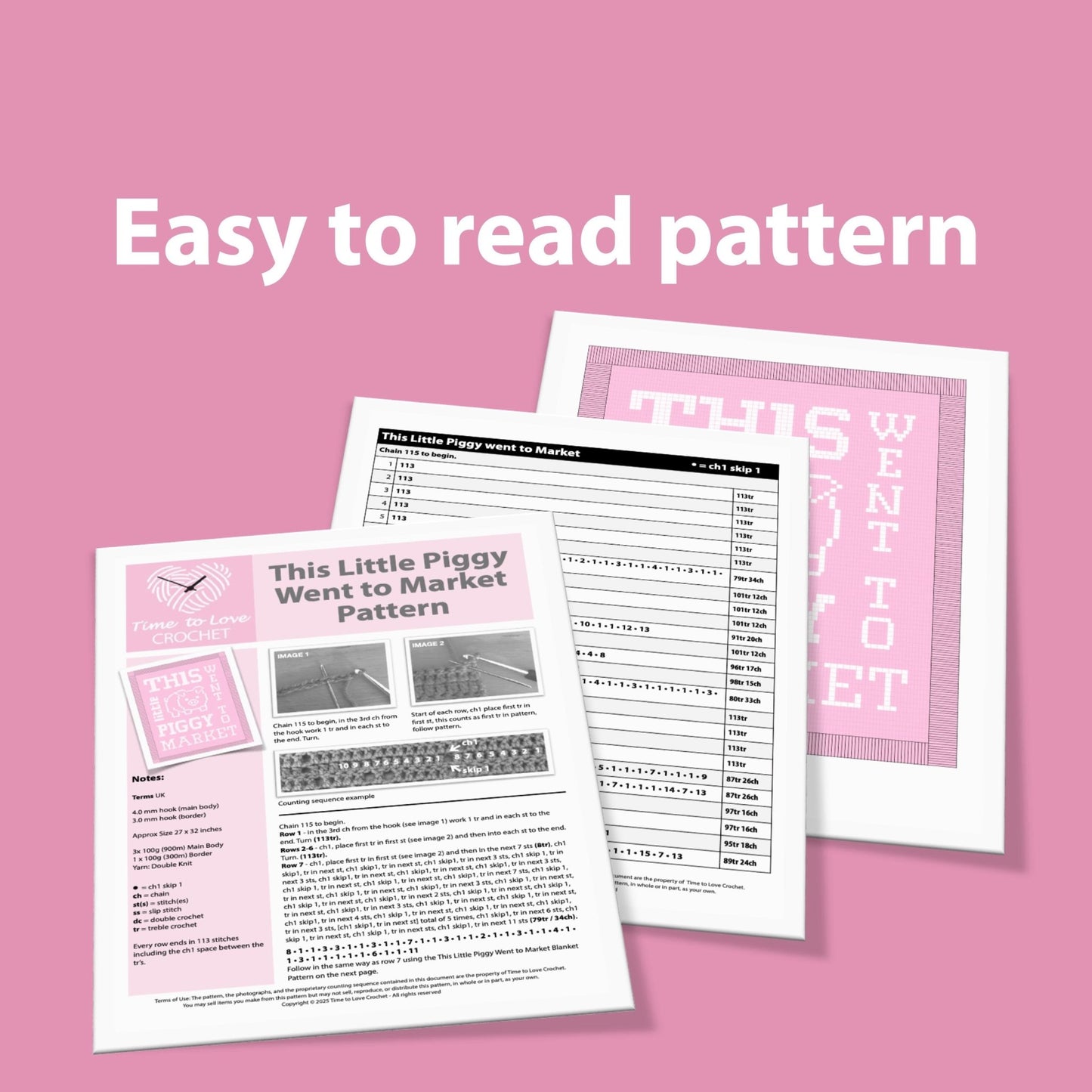 This Little Piggy Crochet Blanket Pattern - Time to Love Crochet