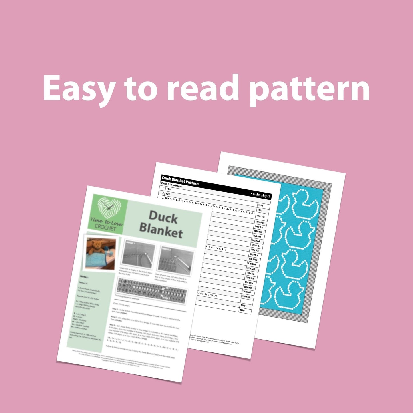 Duck Blanket Crochet Pattern - Time to Love Crochet