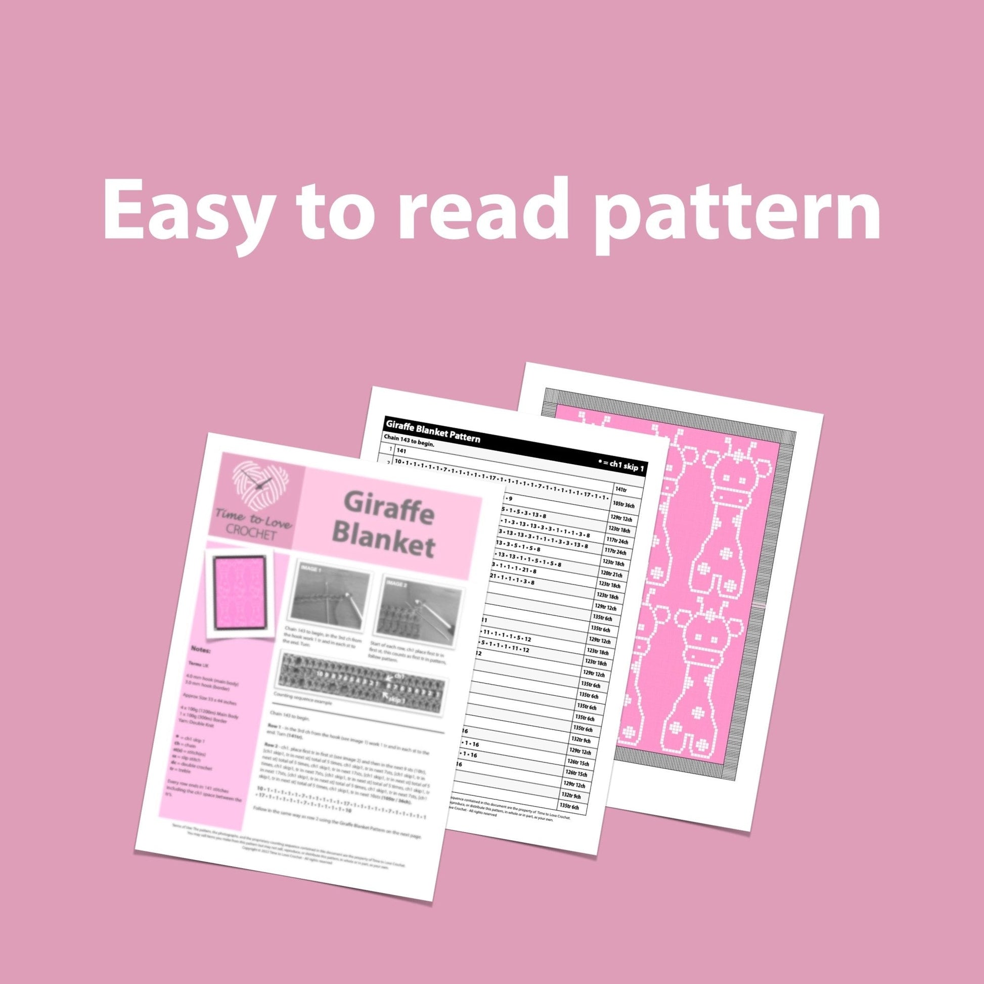 Giraffe Blanket Crochet Pattern - Time to Love Crochet