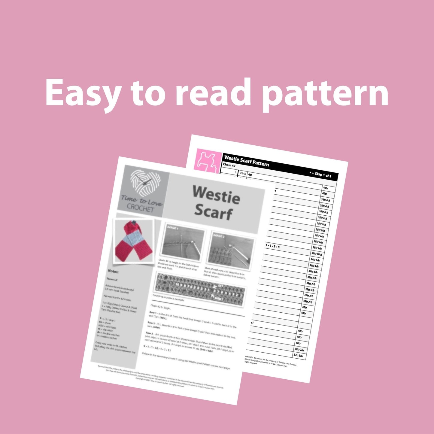 Westie Scarf Crochet Pattern - Time to Love Crochet