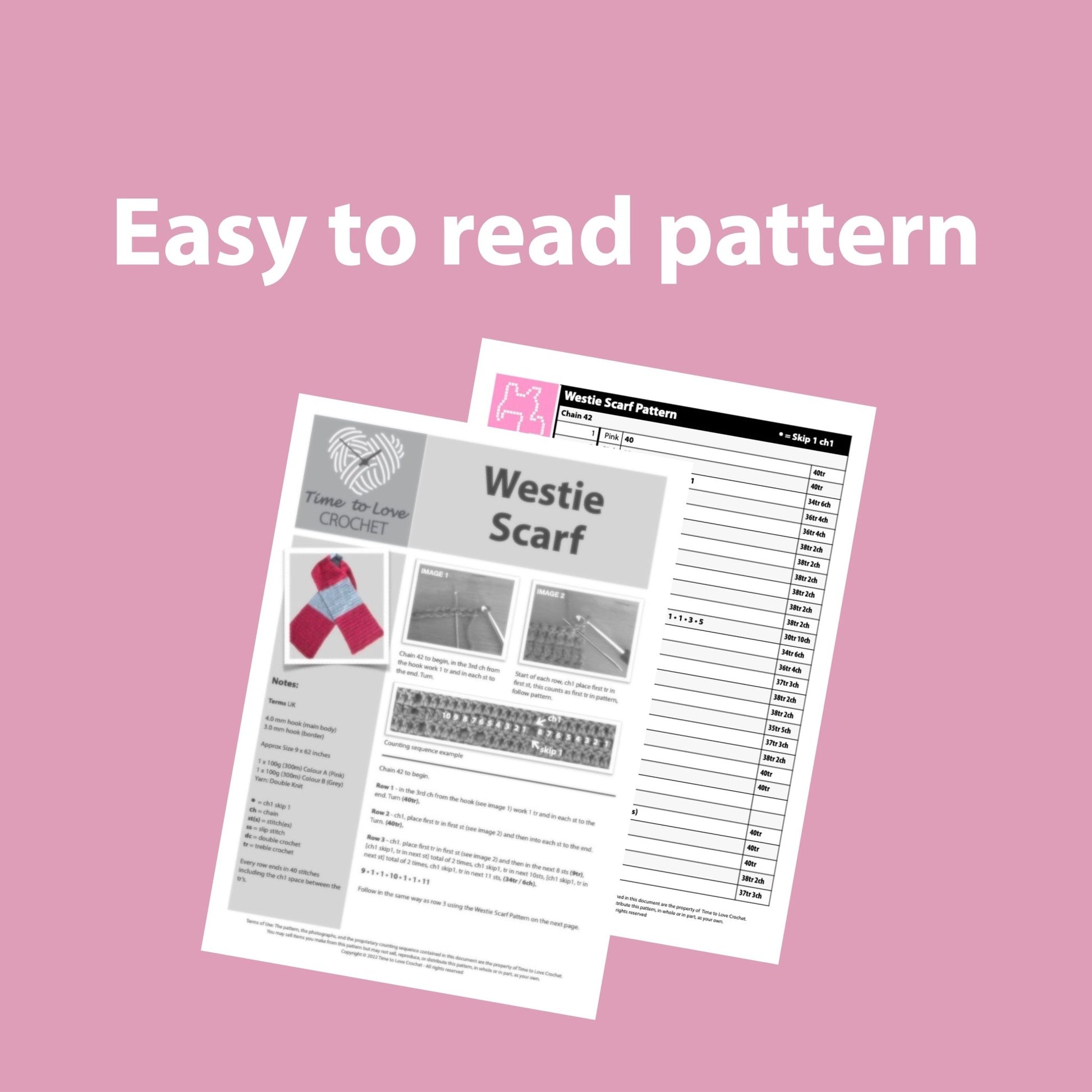 Westie Scarf Crochet Pattern - Time to Love Crochet