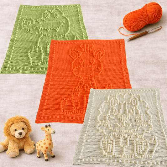Animal Bobble Blanket Crochet Pattern Bundle - Time to Love Crochet