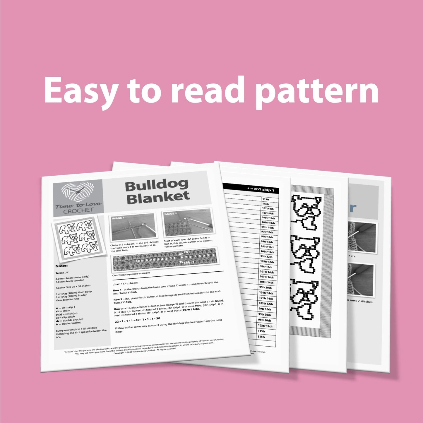 Bulldog Crochet Pattern - Time to Love Crochet