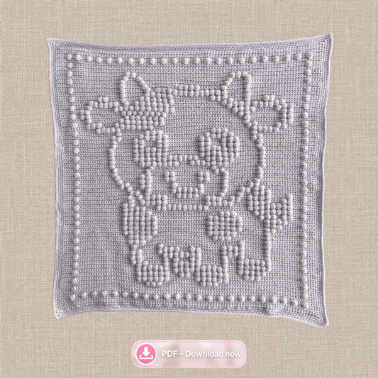 Charlotte Cow Bobble Blanket Crochet Pattern PDF - Time to Love Crochet