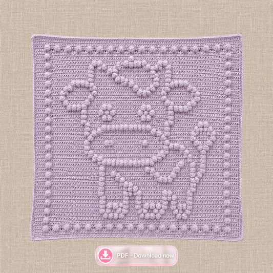 Charlotte Cow Bobble Blanket Crochet Pattern PDF - Time to Love Crochet
