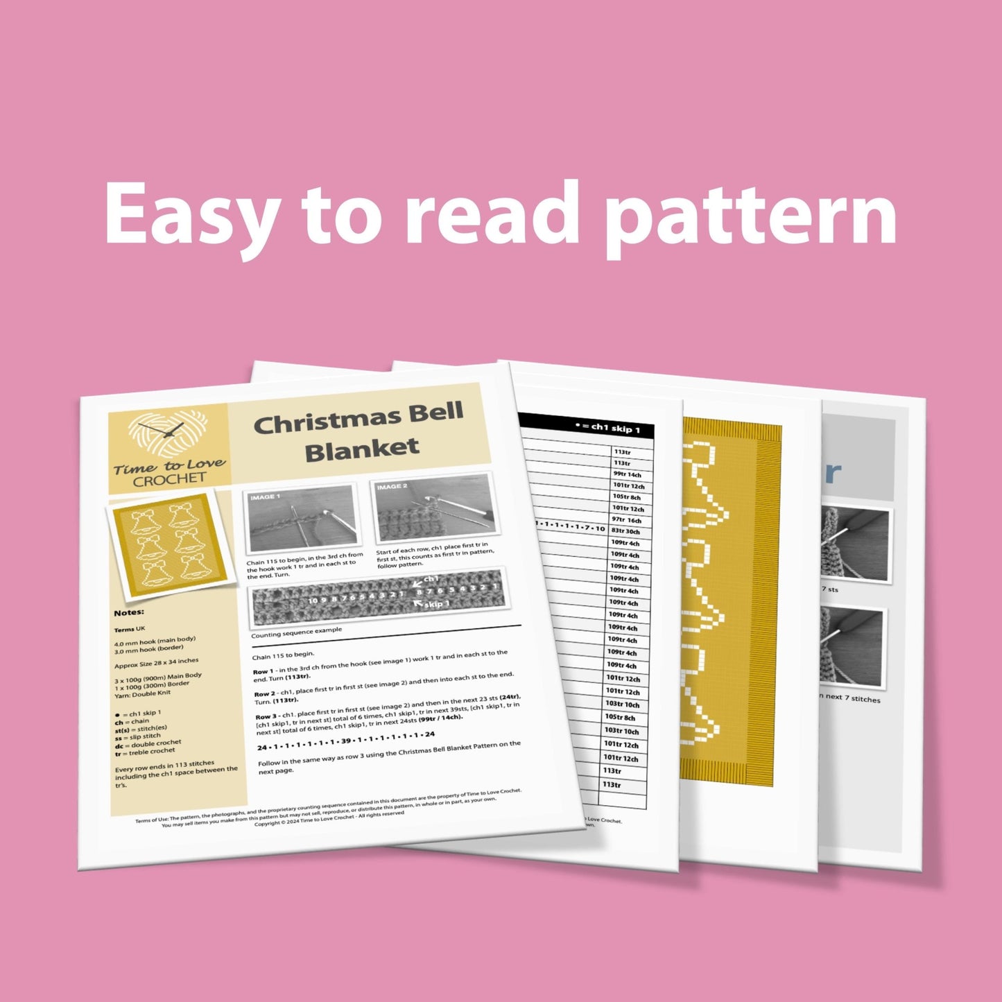 Christmas Bell Blanket Crochet Pattern - Time to Love Crochet