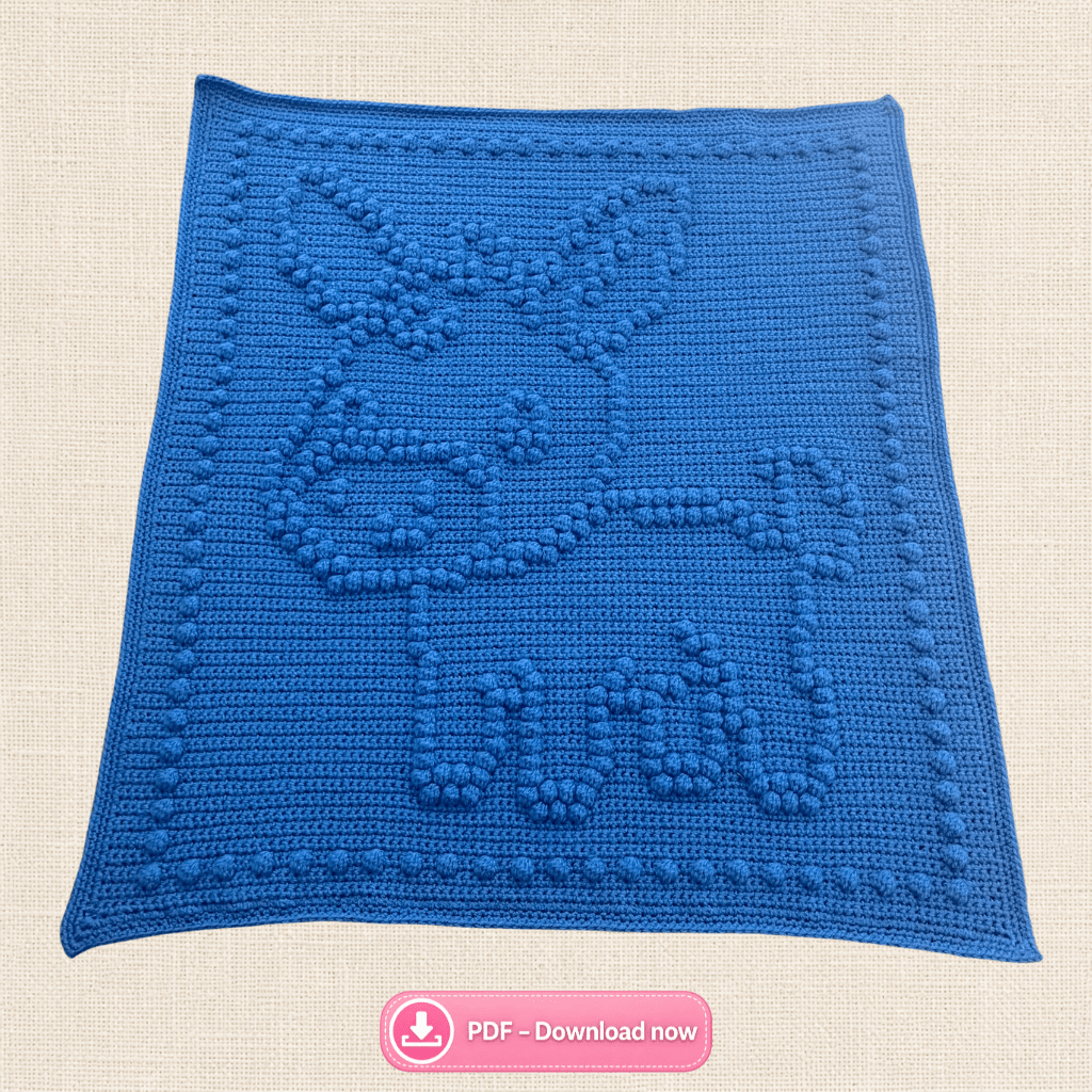 Dominic Donkey Bobble Blanket — Crochet Pattern (PDF) - Time to Love Crochet