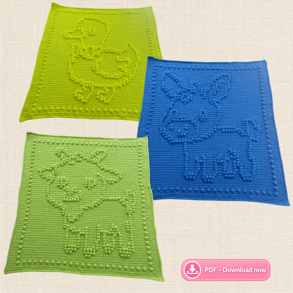 Farm Animals Bobble Blanket Bundle (Pack B) — 3 Crochet Patterns (PDF) - Time to Love Crochet