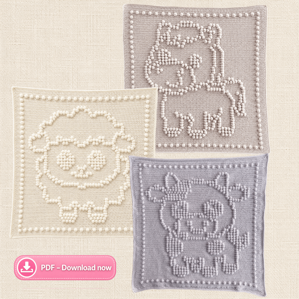 Farm Animals Bobble Blanket Crochet Pattern Bundle PDF - Time to Love Crochet