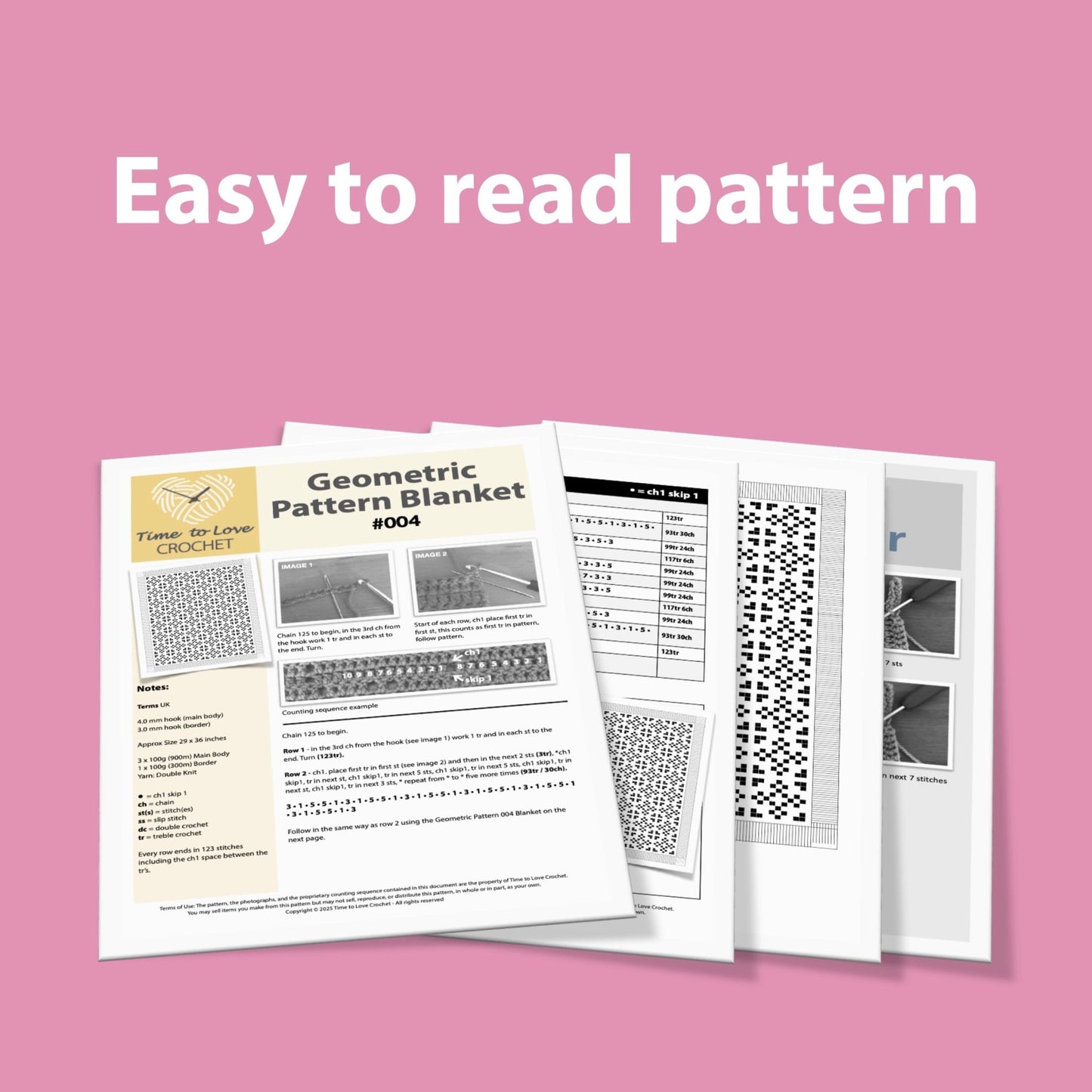 Geometric 004 Crochet Blanket Pattern - Time to Love Crochet