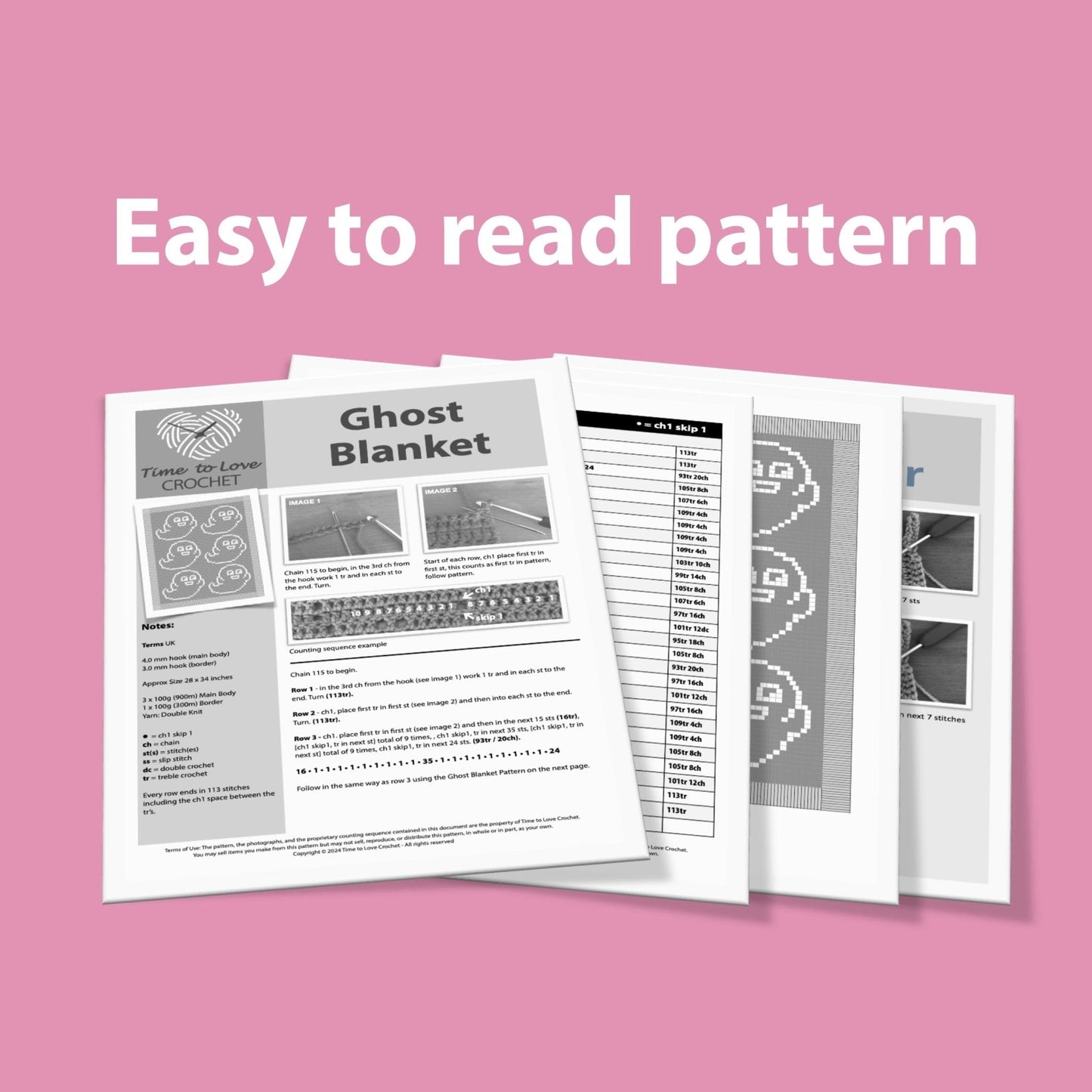 Ghost Blanket Crochet Pattern - Time to Love Crochet