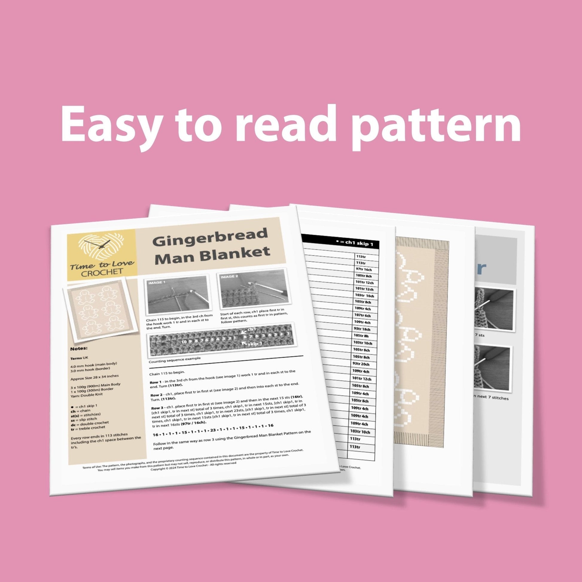 Gingerbread Man Blanket Crochet Pattern - Time to Love Crochet