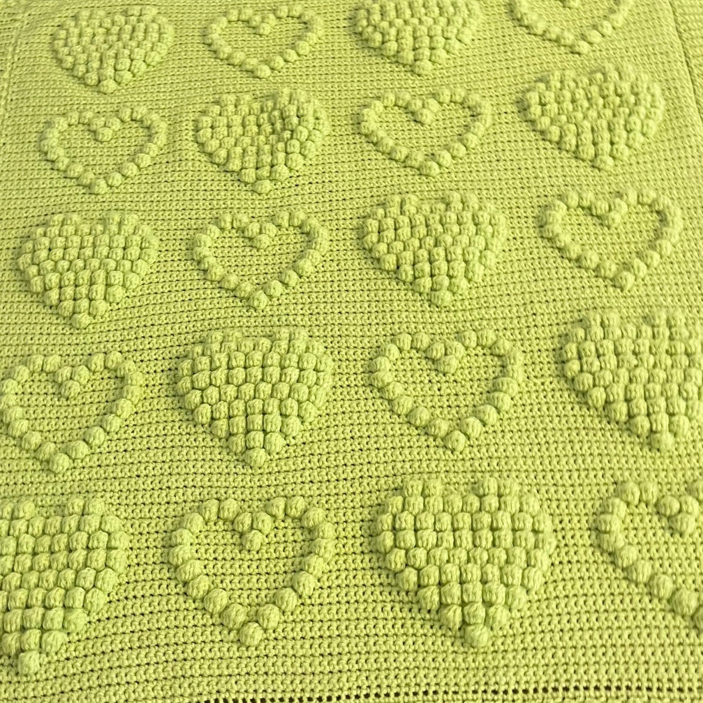 Hearts Bobble Crochet Blanket Pattern - Time to Love Crochet