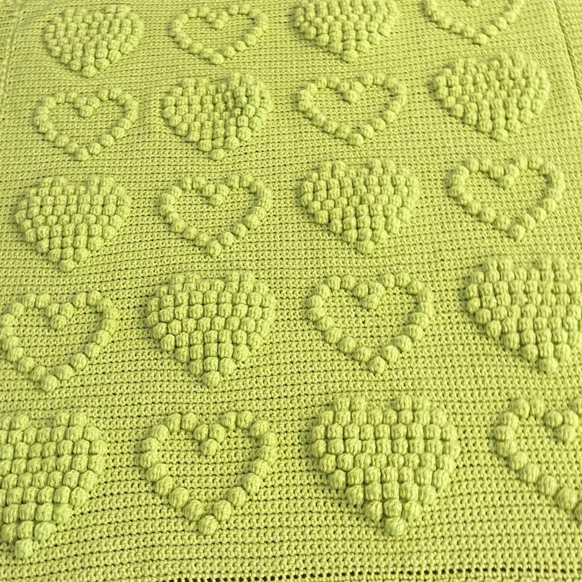 Hearts Bobble Crochet Blanket Pattern - Time to Love Crochet