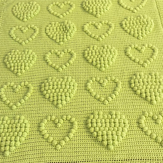 Hearts Bobble Crochet Blanket Pattern - Time to Love Crochet