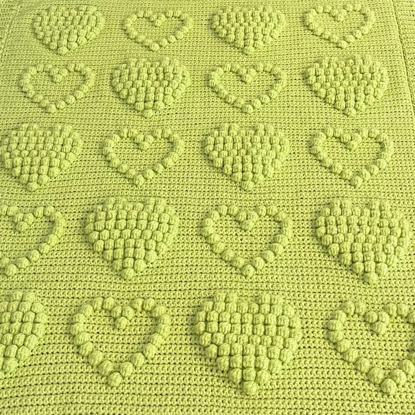 Hearts Bobble Crochet Blanket Pattern - Time to Love Crochet