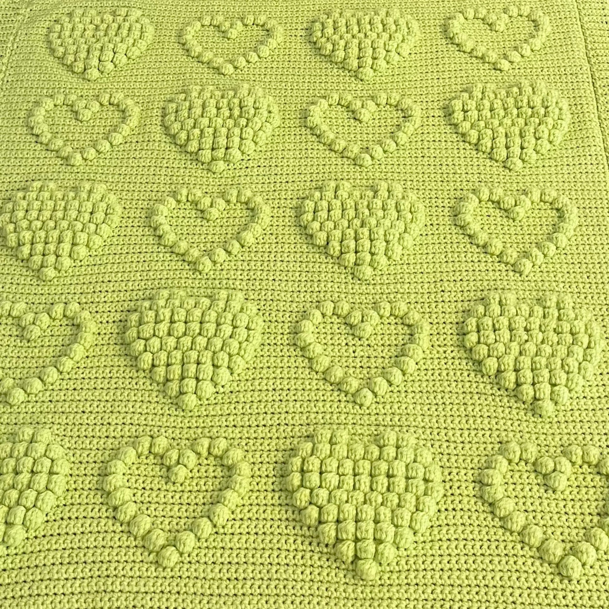 Hearts Bobble Crochet Blanket Pattern - Time to Love Crochet