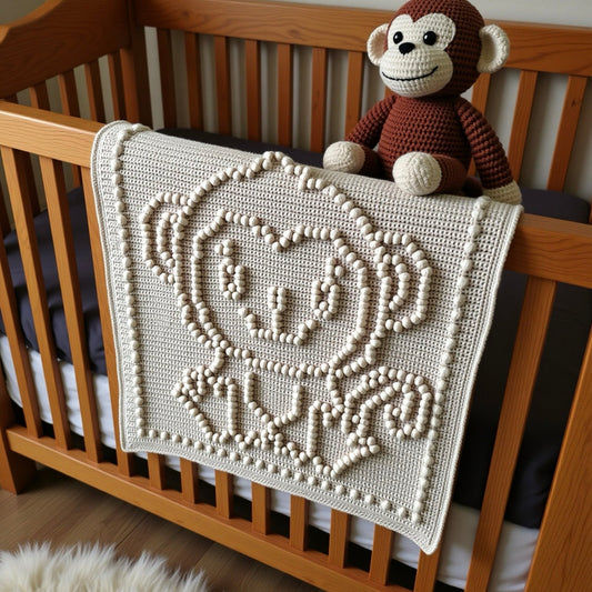 Mia Monkey Bobble Blanket Crochet Pattern - Time to Love Crochet