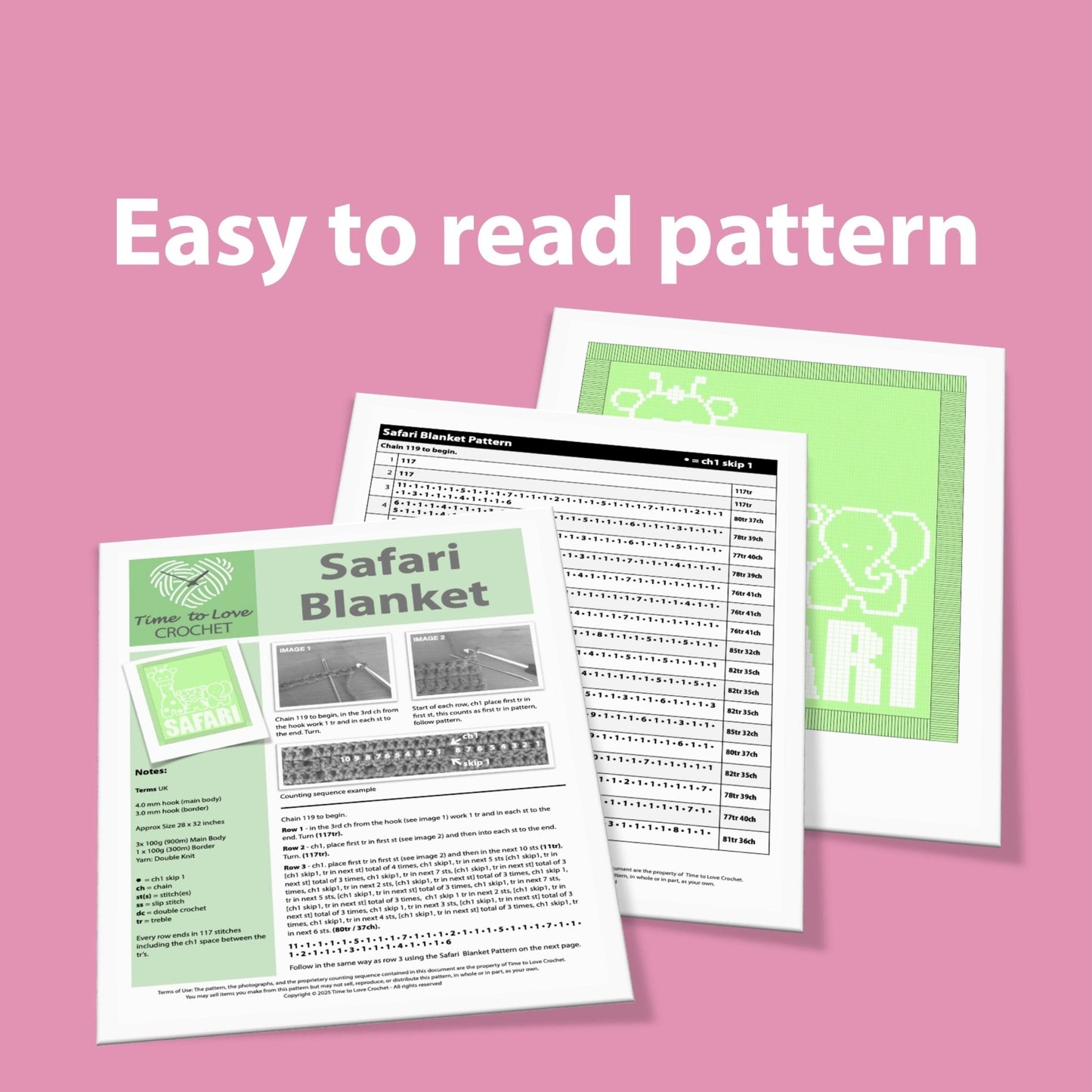 Safari Blanket Crochet Pattern - Time to Love Crochet