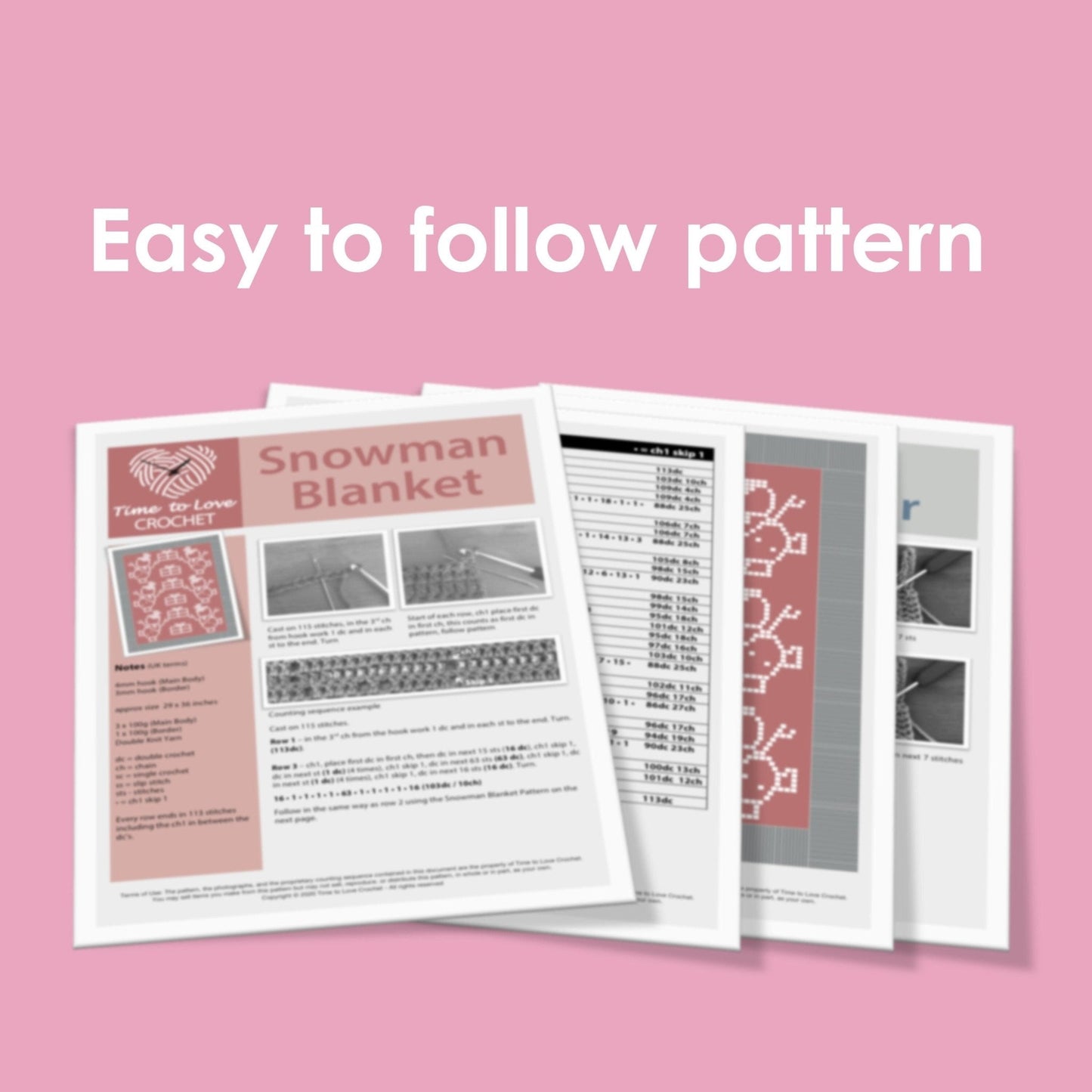 Snowman Blanket Crochet Pattern - Time to Love Crochet