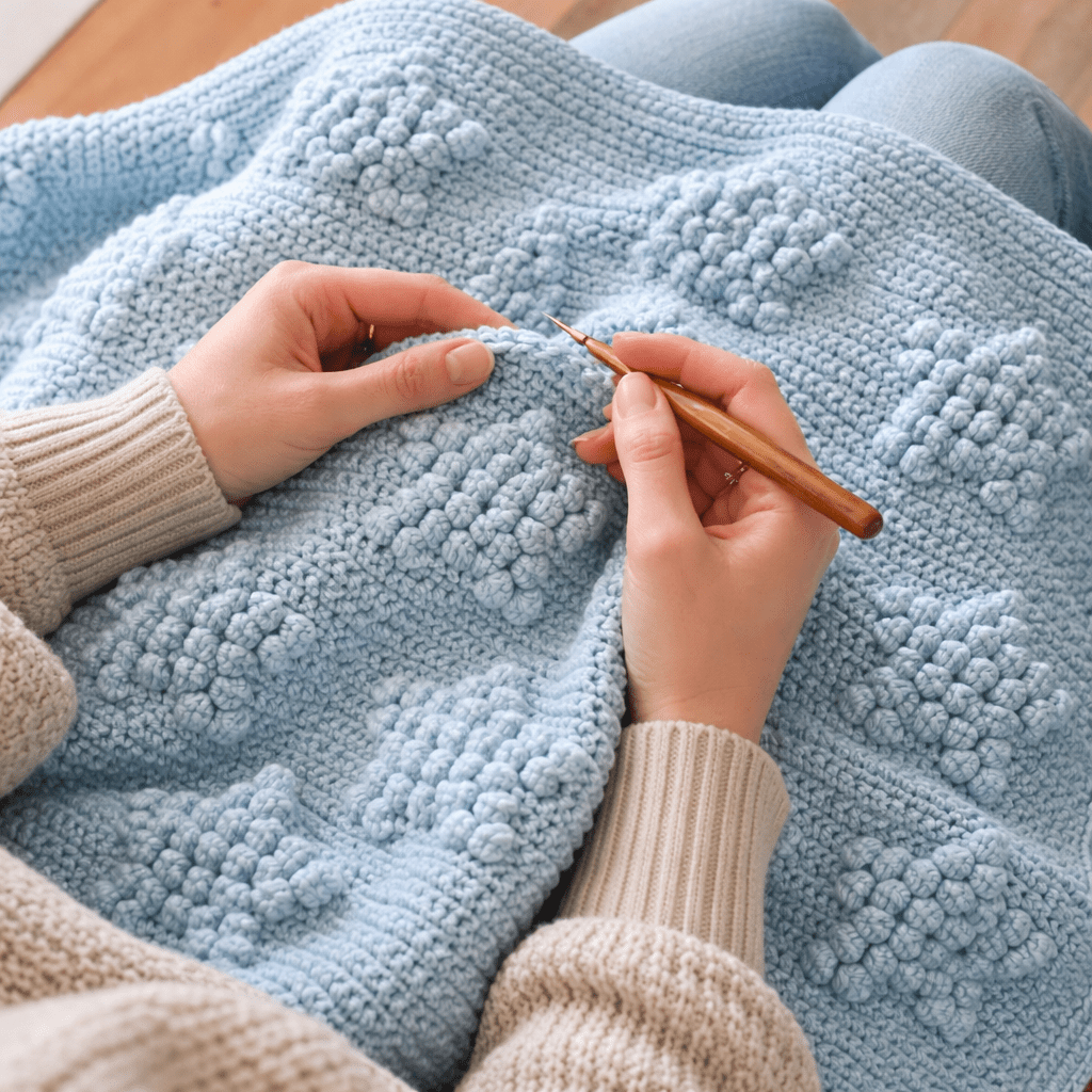 Star Bobble Crochet Blanket Pattern - Time to Love Crochet