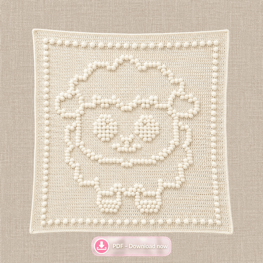 Stevie Sheep Bobble Blanket Crochet Pattern PDF - Time to Love Crochet