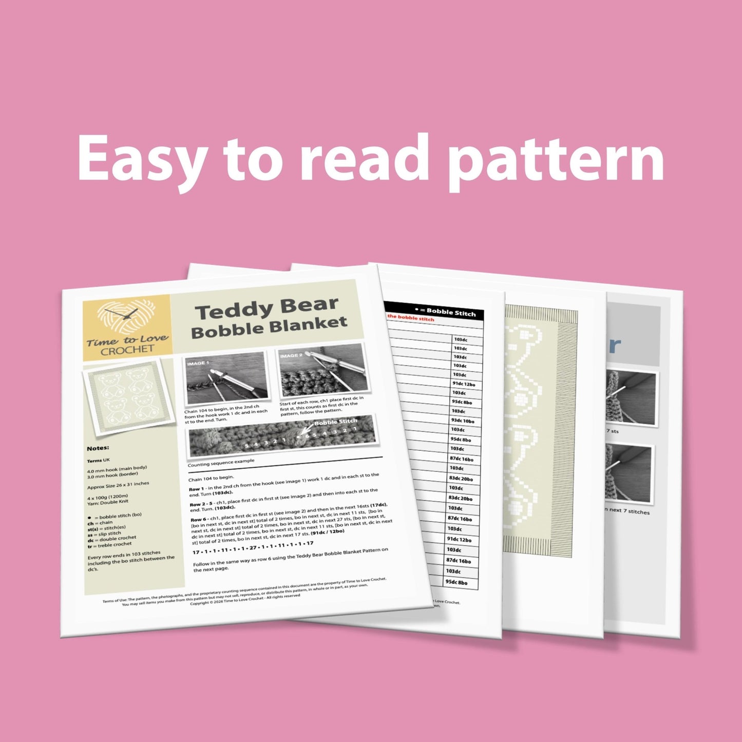 Teddy Bear Bobble Crochet Blanket Pattern - Time to Love Crochet